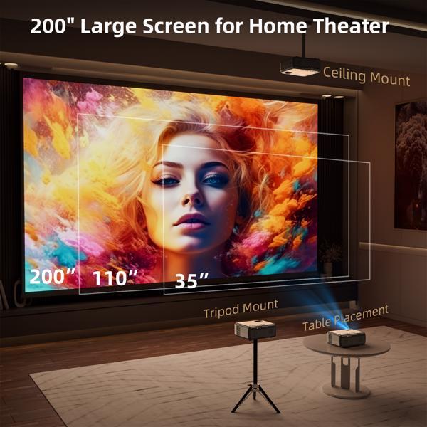 Mini 5G wifi & Bluetooth HD Projector - Portable 4k Home Theater
